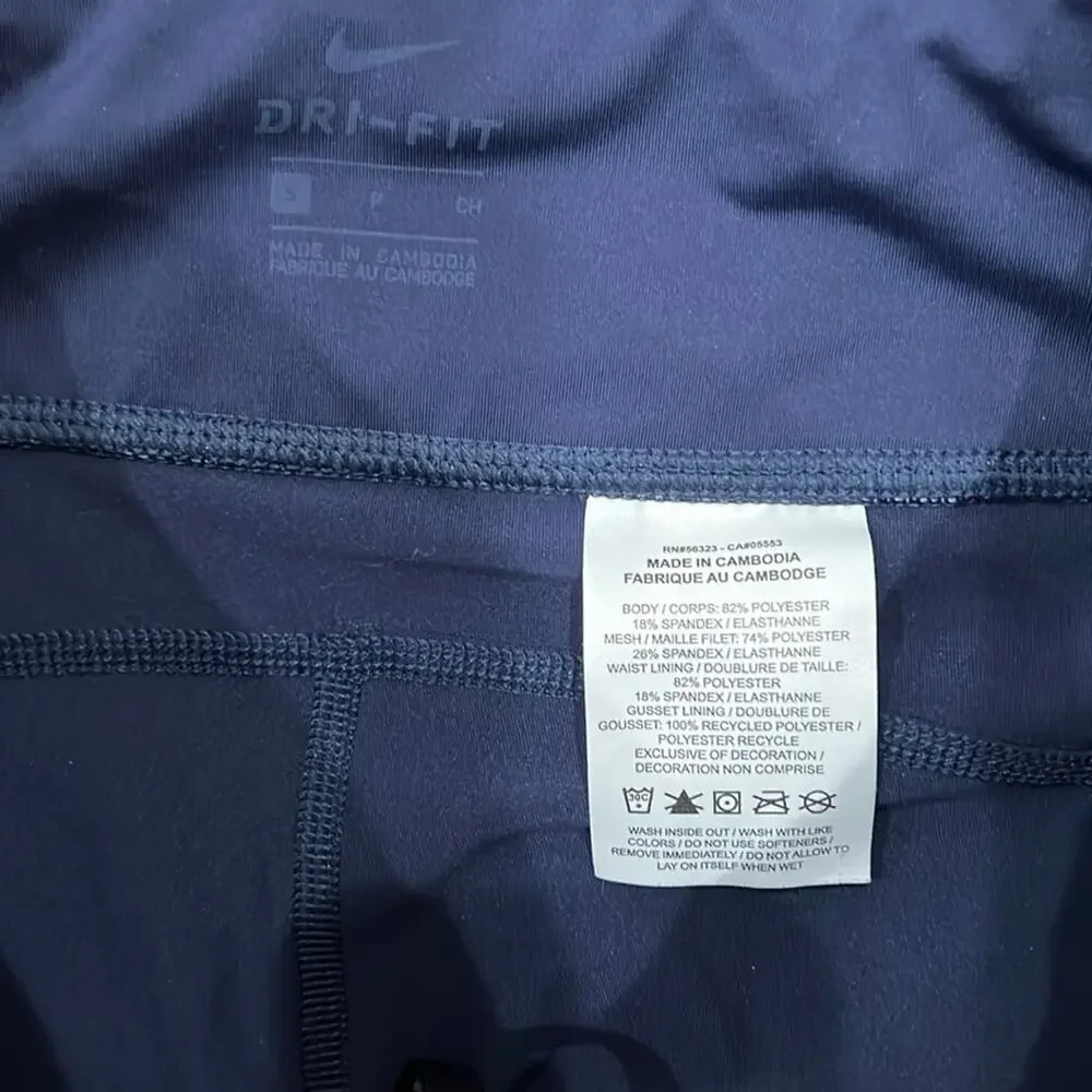 Nike Women's Dri-FIT Power Essential Cropped Running Tight Dark Blue Size S